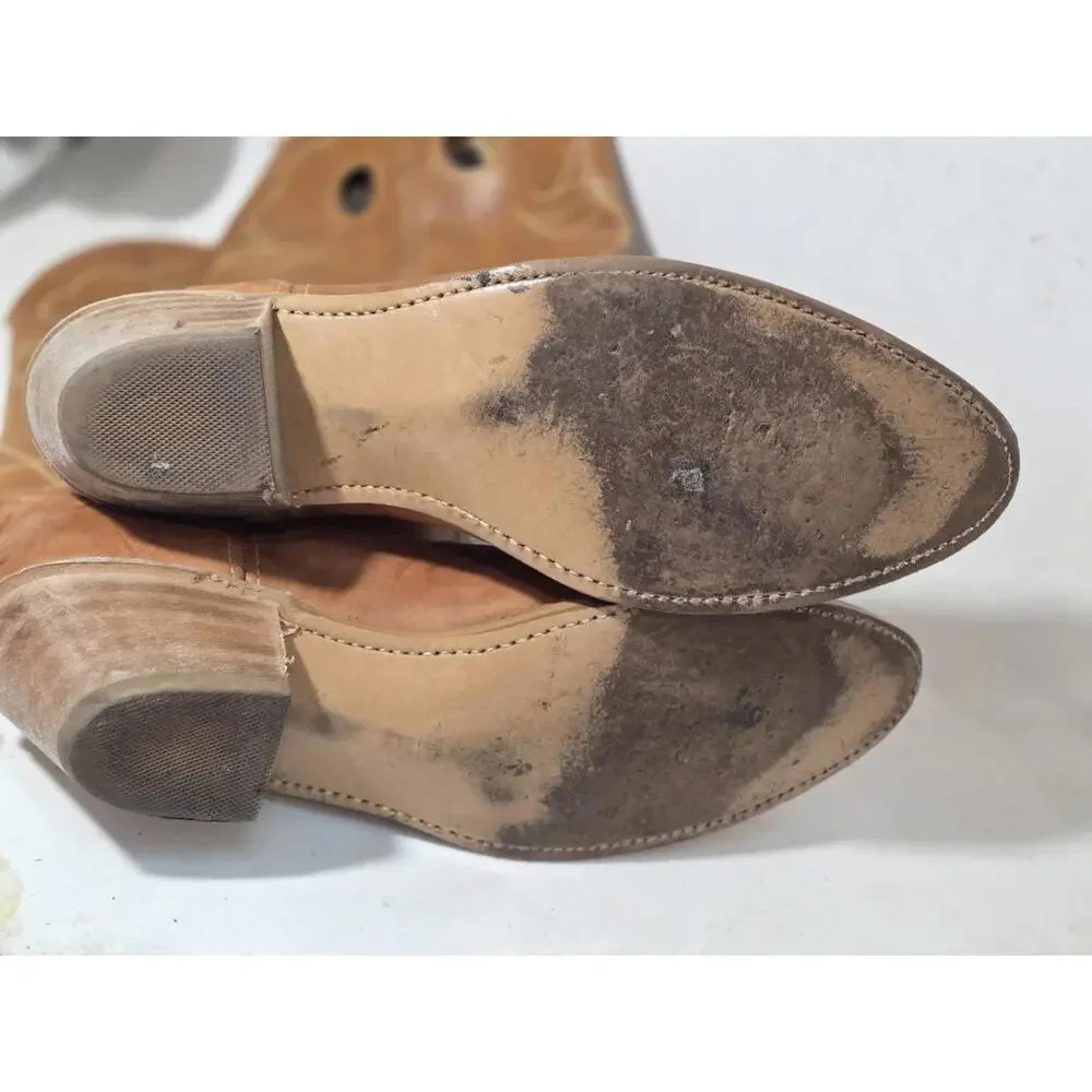 vintage acme western boots leather mens shoes pull on sz 15 EW